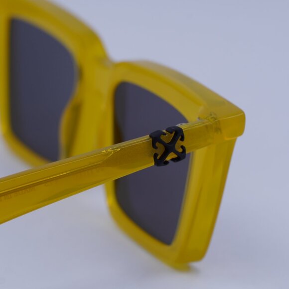 Off-White OERI13U DALTON 1807 Sunglasses Shiny Yellow Square Frame, Grey Lenses - Picture 6 of 11